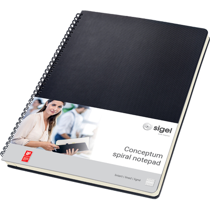 sigel Cahier  spirale Conceptum, A4, lign, noir