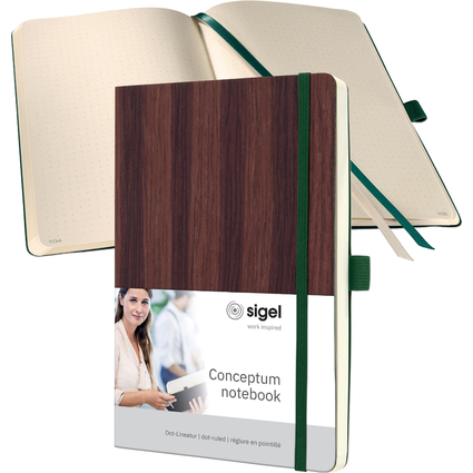 sigel Carnet Conceptum Nature Edition, A5, bois, pointill