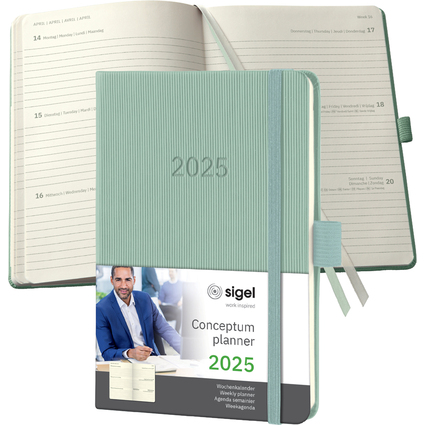 sigel Agenda de poche Conceptum 2025, env. A6, menthe