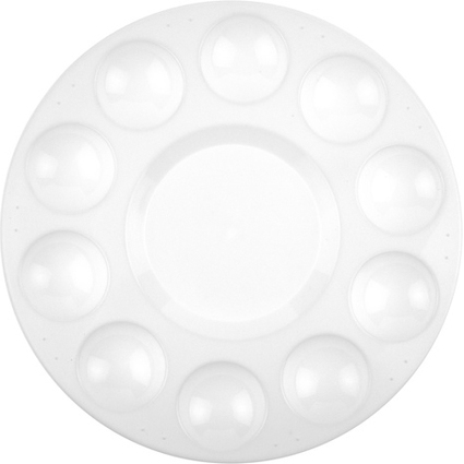 kangaro Palette de peinture, plastique, rond, 170 mm, blanc