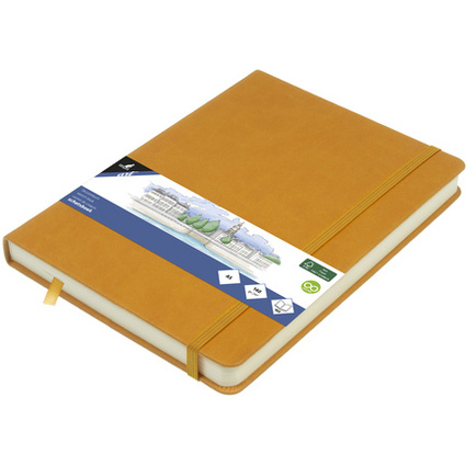 kangaro Cahier de croquis, couverture PU rigide, A5, ocre