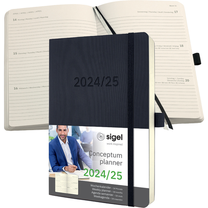 sigel Agenda planning Conceptum 2024/2025, env. A5, noir