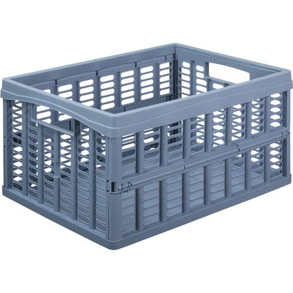 NHG Caisse de rangement pliante, PP, 32,5 litres, bleu