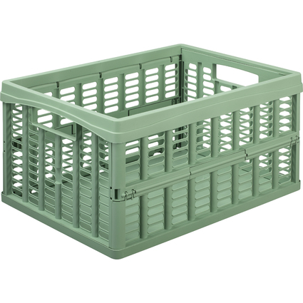 NHG Caisse de rangement pliante, PP, 32,5 litres, vert