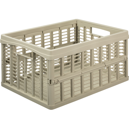 NHG Caisse de rangement pliante, PP, 32,5 litres, beige