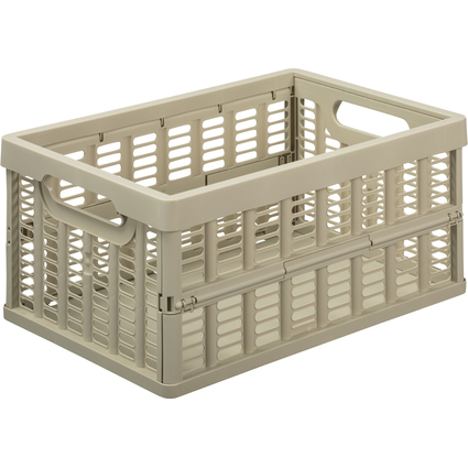 NHG Caisse de rangement pliante, PP, 11,5 litres, beige