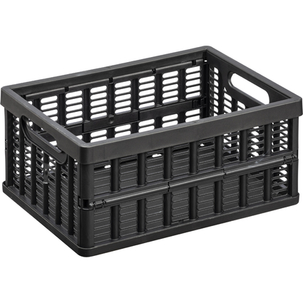 NHG Caisse de rangement pliante, PP, 3,5 litres, noir