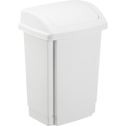 past team Poubelle  couvercle basculant, 10 litres, blanc