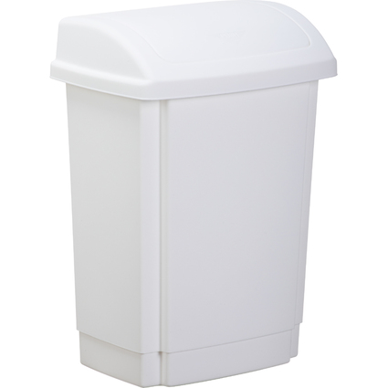 past team Poubelle  couvercle basculant, 15 litres, blanc