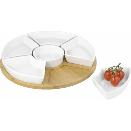 Esmeyer Set de service SUSAN, en bois/porcelaine, 7 pices