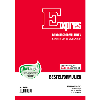 Expres Bestelformulier, zelfkopierend, A5 staand, 2x 50 vel