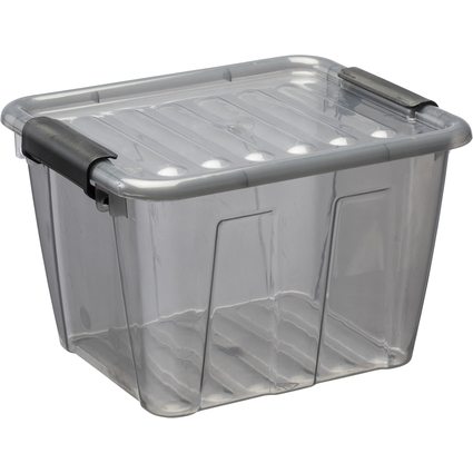 plast team Bote de rangement HOME BOX, 3L, gris translucide