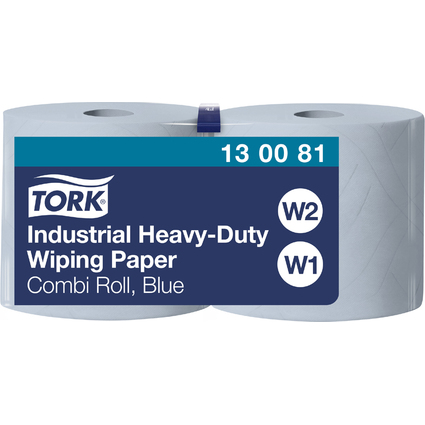 TORK Rouleau de papier nettoyant industriel, 119 m, bleu