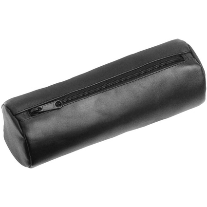 Alassio Trousse ronde XXL, en cuir, noir