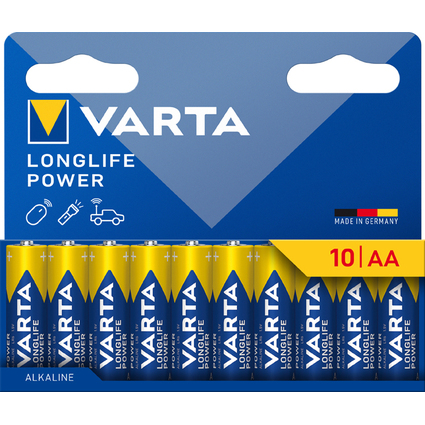 VARTA Pile alcaline "LONGLIFE POWER", Mignon AA, pack de 10