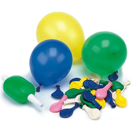 PAPSTAR Mini-Luftballons inkl. Pumpe, farbig sortiert