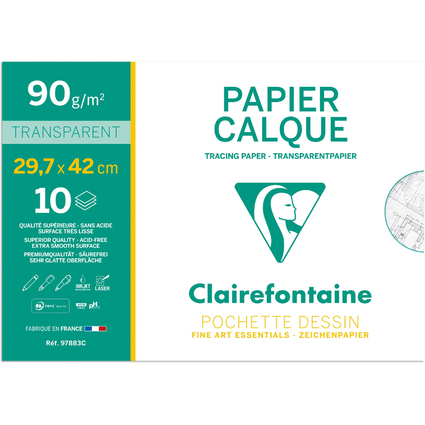 Clairefontaine Papier calque, 90/95 g/m2, A3