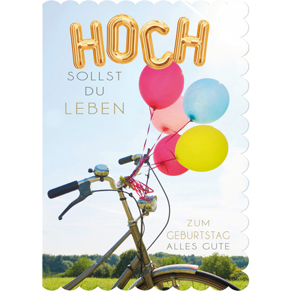 SUSY CARD Geburtstagskarte "Fahrrad-Ballons", DIN A5