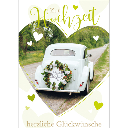 SUSY CARD Hochzeitskarte "Auto-Herz", DIN A5