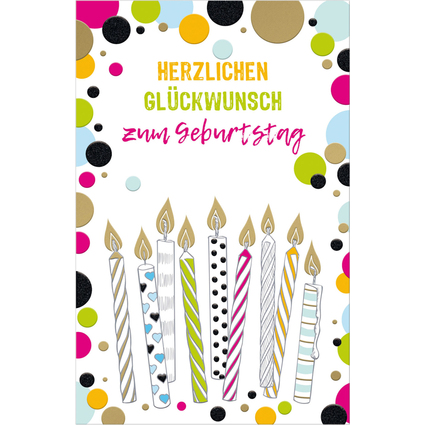 SUSY CARD Geburtstagskarte Goldelicious "Kerzen"