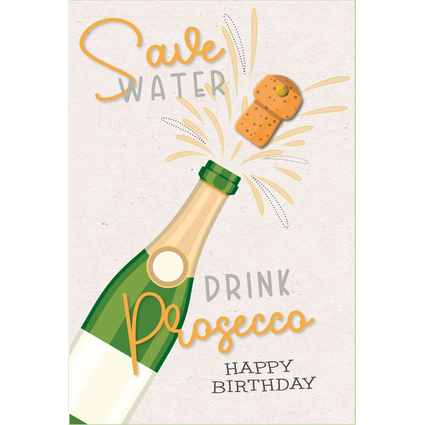 SUSY CARD  Carte d'anniversaire Round "Champagne"