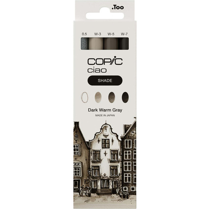 COPIC Marqueur ciao, kit 3+1 SHADE "Dark Warm Gray"