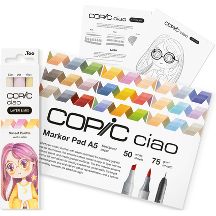 COPIC Marqueur ciao "LAYER & MIX Manga Starter Set", Sunset