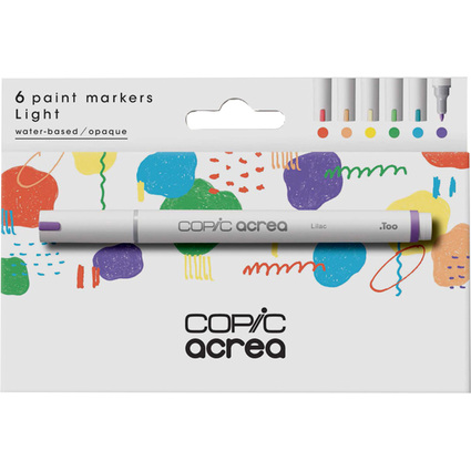 COPIC Marqueur acrea "Light", set de 6