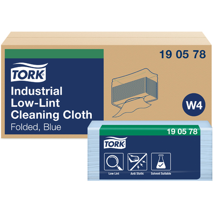 TORK Chiffon de nettoyage industriel, 390 x 324 mm, bleu