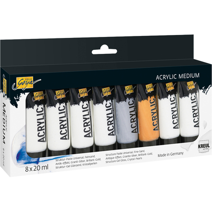 KREUL Acrylique SOLO Goya Medium, 20 ml, set de 8