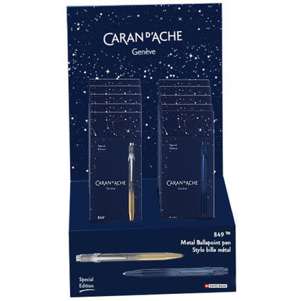 CARAN D'ACHE Stylo  bille 849 COSMIC BLUE, prsentoir