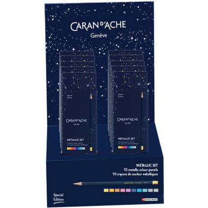 CARAN D'ACHE Crayons de couleur COSMIC BLUE, prsentoir