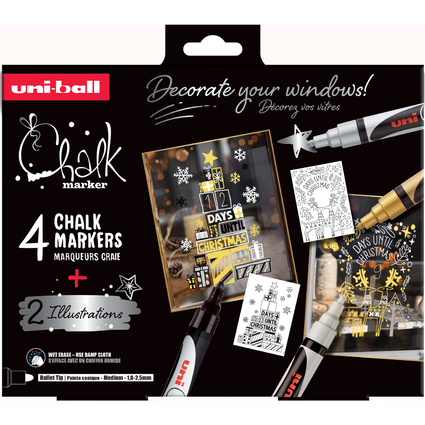 uni-ball Marqueur craie Chalk marker, coffret Nol SCANDI