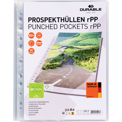 DURABLE Pochette perfore PREMIUM, A4, rPP, transparent