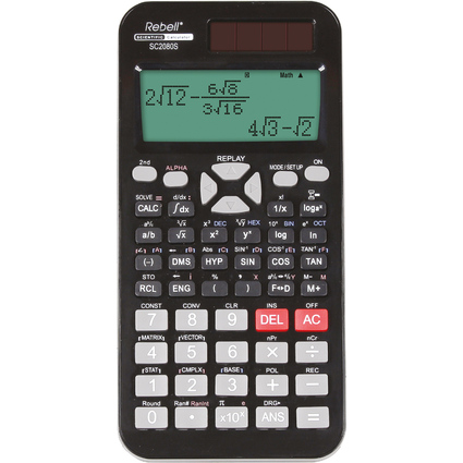 Rebell Calculatrice scolaire scientifique SC2080S, noir