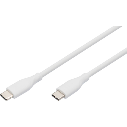 DIGITUS Cble USB 2.0 en silicone, USB-C, 0,5 m, blanc