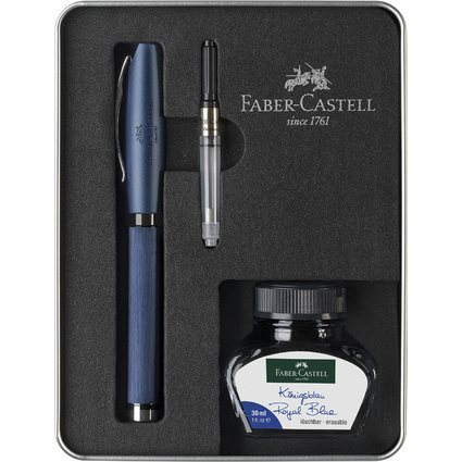 FABER-CASTELL Set d'criture Essentio Aluminium, bleu