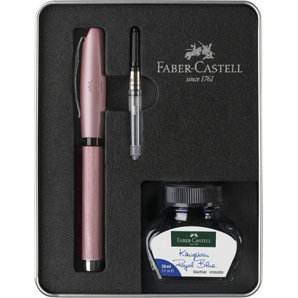 FABER-CASTELL Set d'criture Essentio Aluminium, rose