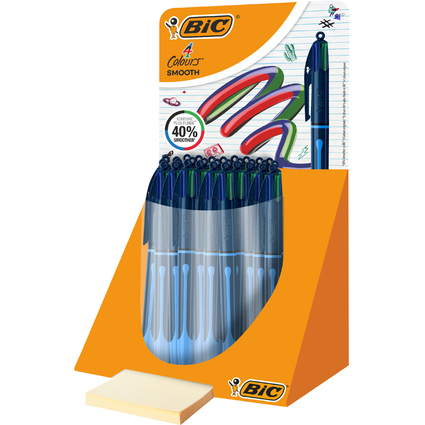 BIC Stylo  bille 4 Colours Smooth Drop, S, prsentoir de 30