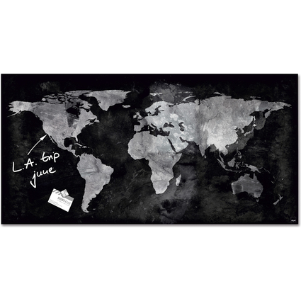 sigel Tableau magntique en verre Artverum "World Map"