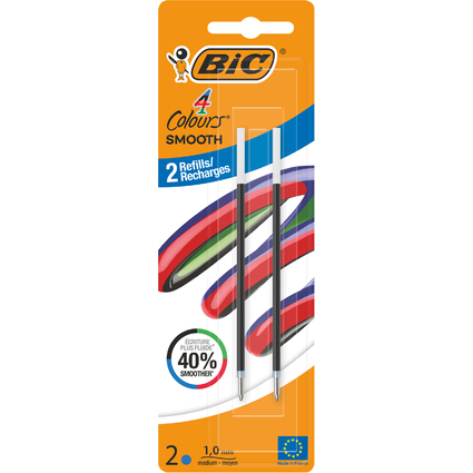 BIC Recharge pour stylo  bille 4 Colours Smooth, S, bleu