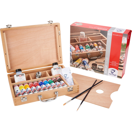 ROYAL TALENS Van Gogh Holzkoffer-Set Acrylfarben Basic