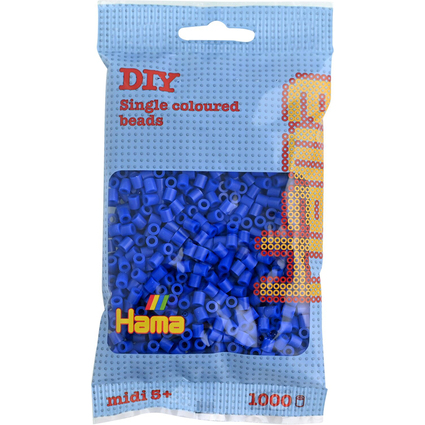 Hama Perles  repasser midi, dans un sachet, bleu