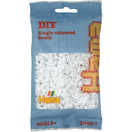 Hama Perles  repasser midi, dans un sachet, blanc