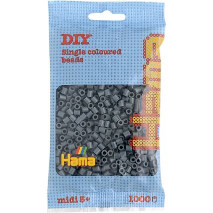 Hama Perles  repasser midi, dans un sachet, gris fonc