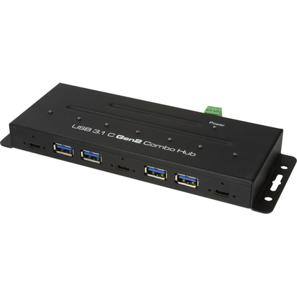 LogiLink USB 3.2 (Gen2) Combo Industrie-Hub, 7-Port, schwarz