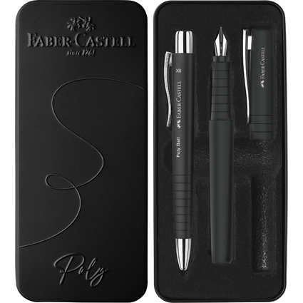 FABER-CASTELL Set de stylos POLY BALL/PEN, noir