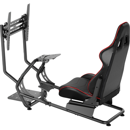 LogiLink Racing-Simulator Cockpit mit Monitorhalterung