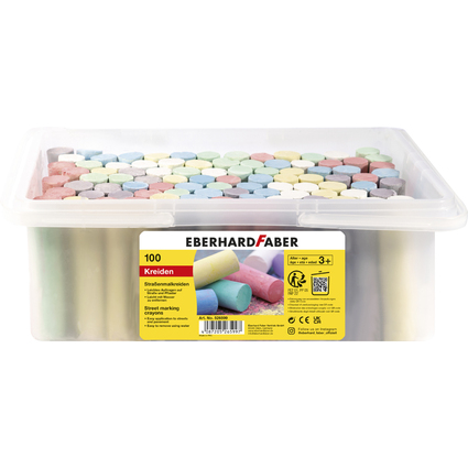 EBERHARD FABER Craie de trottoir, seau en plastique de 100