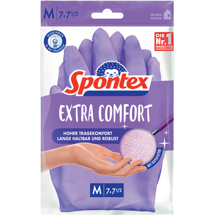 Spontex Gant en latex Extra Comfort, taille: M, lilas